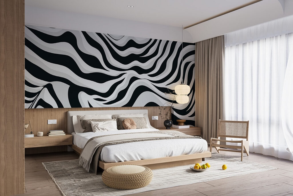 Black and white striped pattern Black and white striped pattern