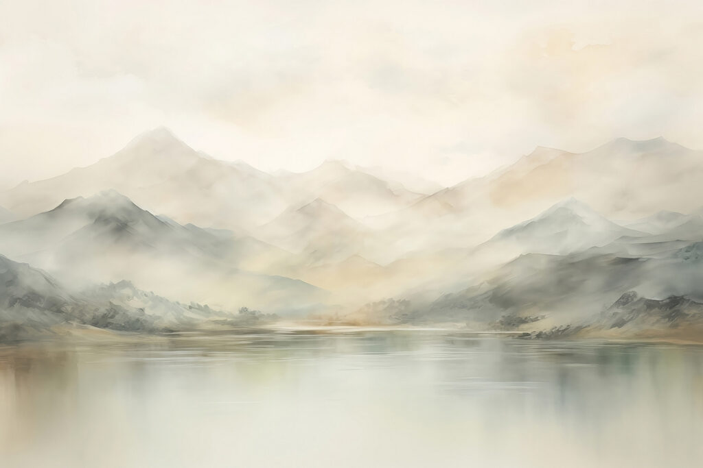 Water and mountains in the distance