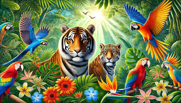 Grupo de animais na selva Grupo de animais na selva