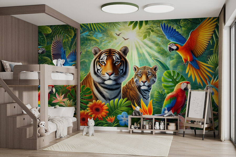 Grupo de animais na selva