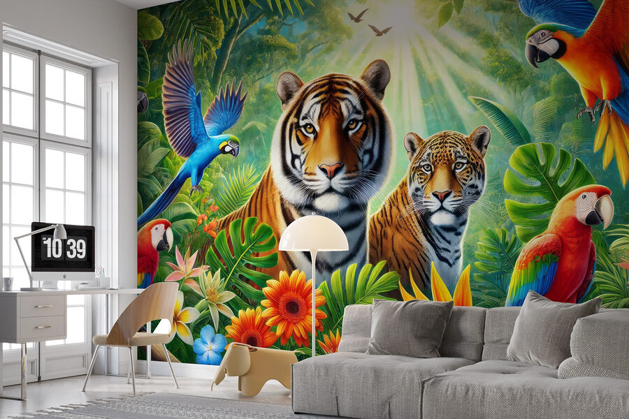 Grupo de animais na selva