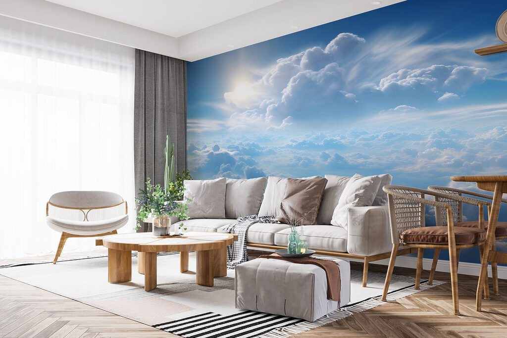 Clouds and blue sky with clouds and the sun Clouds and blue sky with clouds and the sun