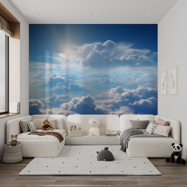 Nuvens e céu azul com nuvens e o sol Nuvens e céu azul com nuvens e o sol