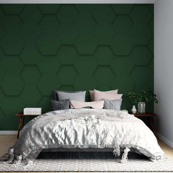 Hexágonos verdes numa superfície Hexágonos verdes numa superfície