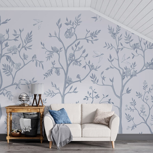 Papel de parede com pássaros e árvores Papel de parede com pássaros e árvores