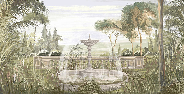 Fonte de água num jardim Fonte de água num jardim