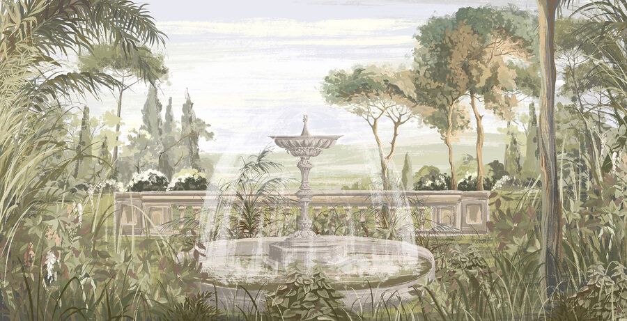 Papel de parede Fonte de água num jardim - Image 4