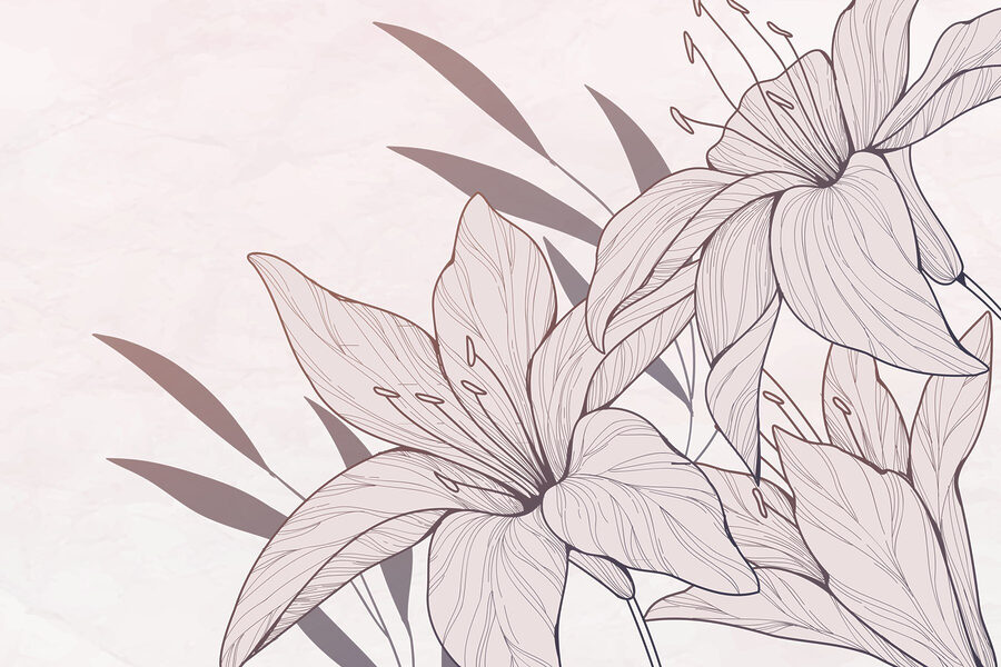 Desenho de flores e folhas