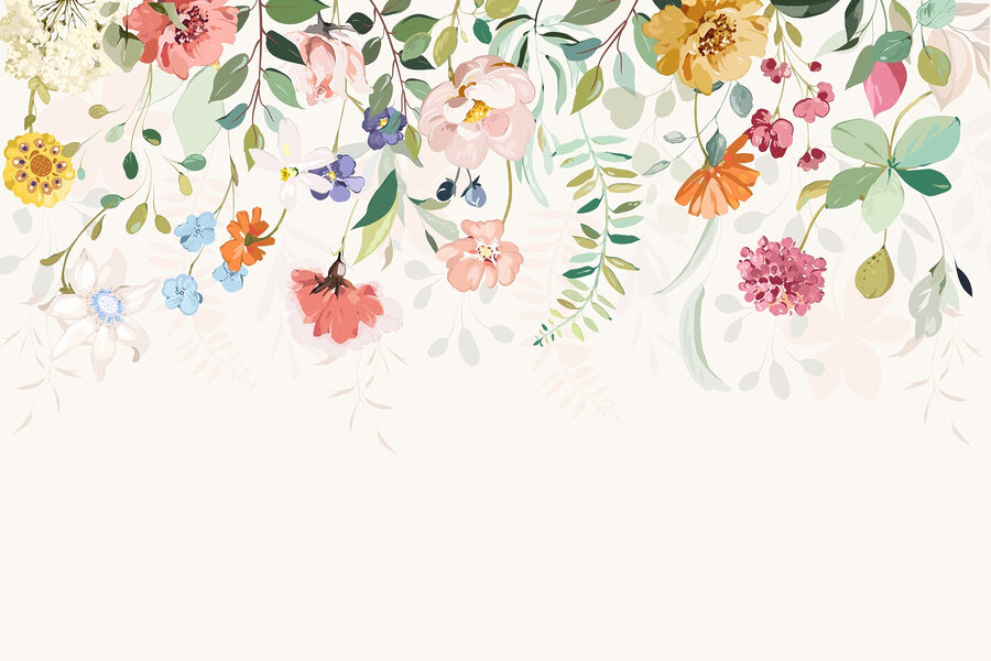 Elegância floral em tons suaves.