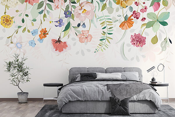Papel de parede Papel de parede Elegância floral em tons suaves. (REF: w02201)