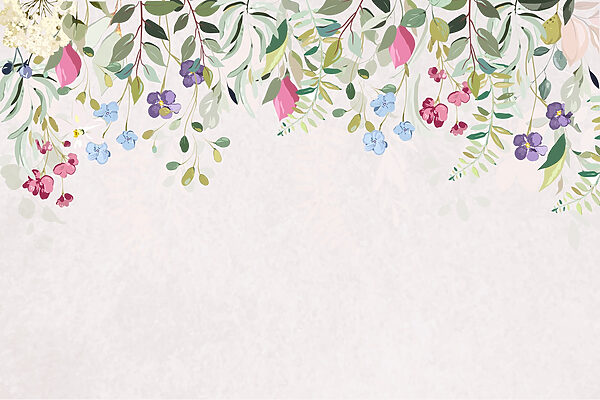 Rebordo floral com flores e folhas Rebordo floral com flores e folhas