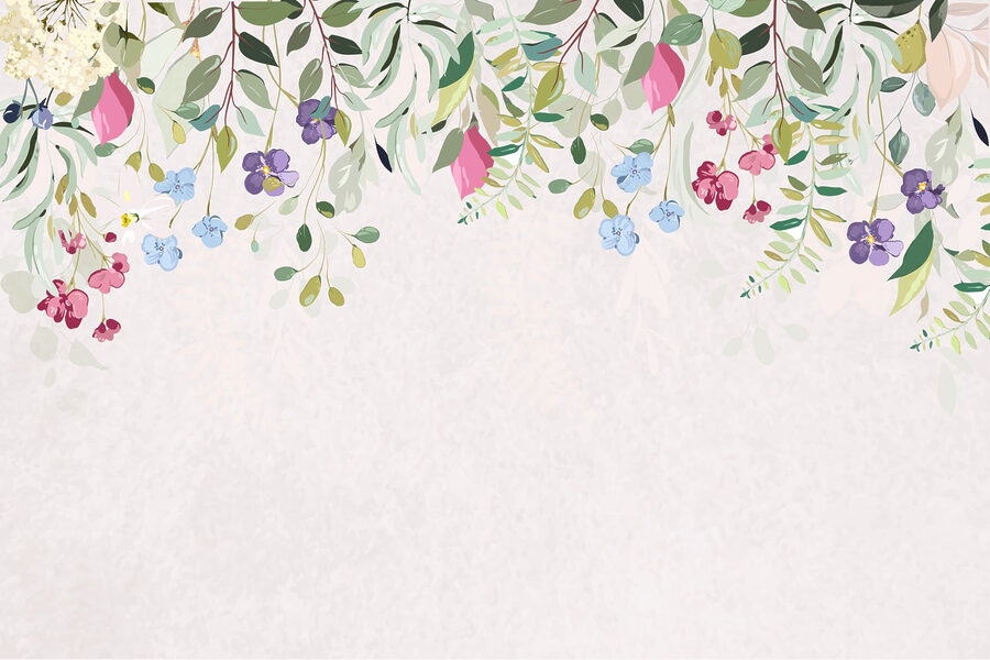 Rebordo floral com flores e folhas Rebordo floral com flores e folhas