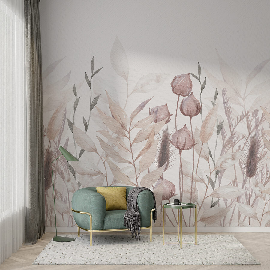 Pintura de plantas e folhas