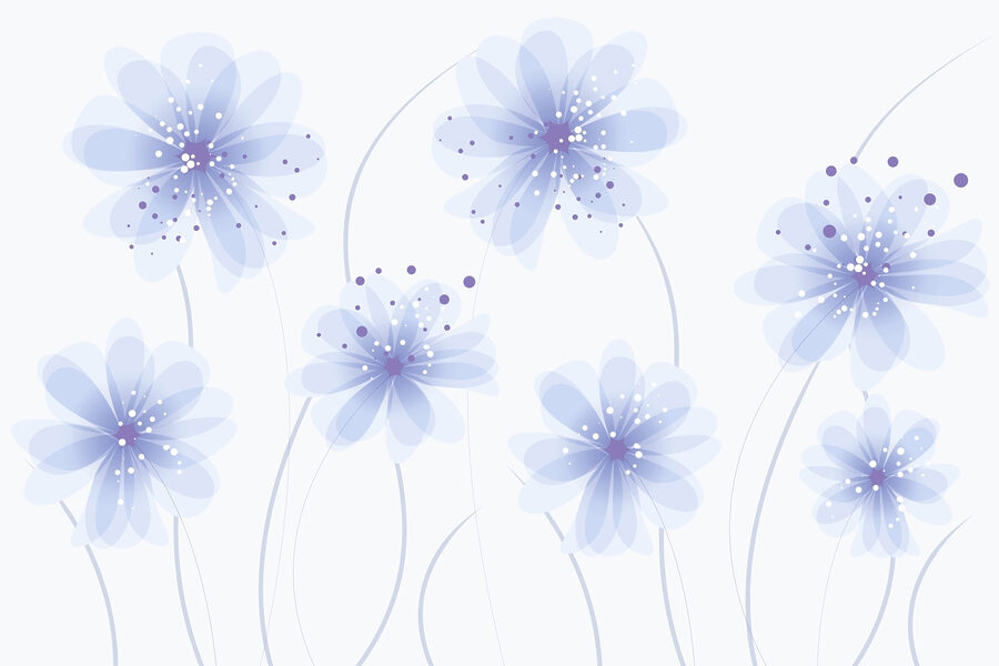Grupo de flores azuis