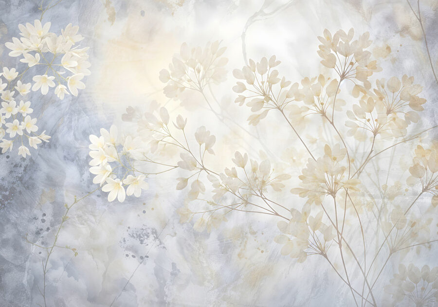 Flores suaves num pano de fundo suave