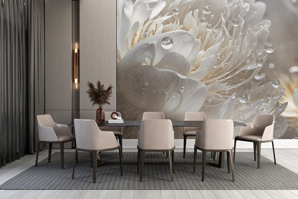 Delicate petals with sparkling droplets Delicate petals with sparkling droplets