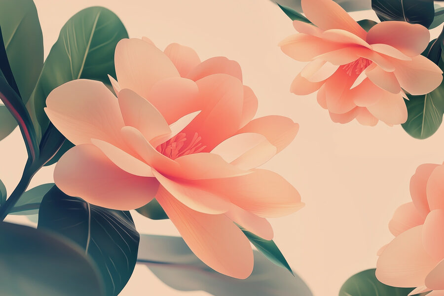 Papel de parede Flores delicadas em tons pastel suaves - Image 5