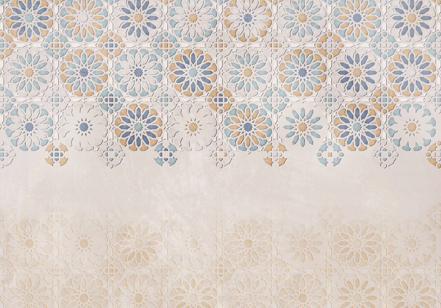 Parede com um padrão de flores