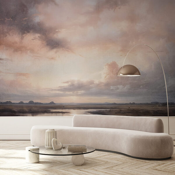 Landscape with a body of water and clouds Landscape with a body of water and clouds