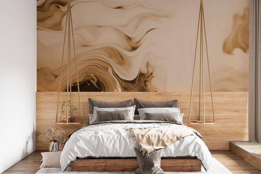 Ondas fluidas em tons neutros suaves