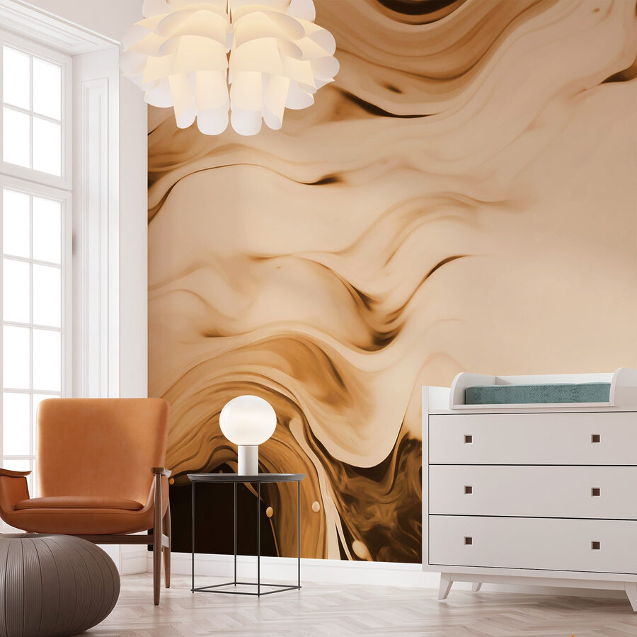 Ondas fluidas em tons neutros suaves