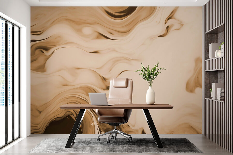 Ondas fluidas em tons neutros suaves