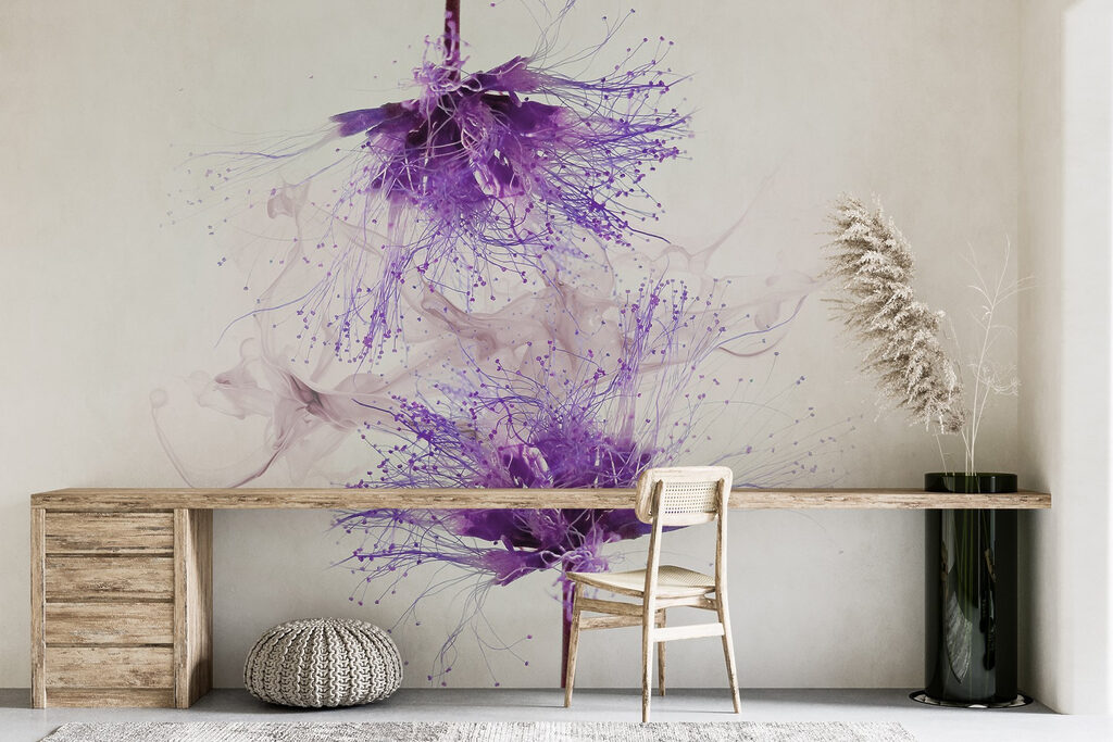 Purple flowers with purple splatters