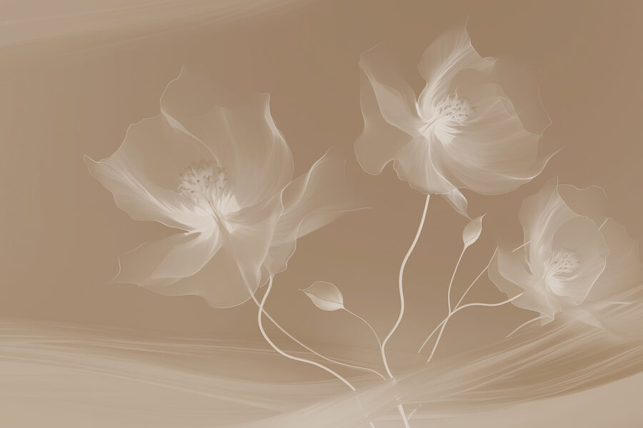 Papel de parede Flores delicadas em tons suaves - Image 7