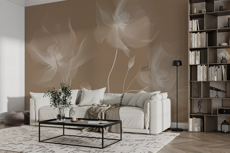 Papel de parede Flores delicadas em tons suaves - Image 3
