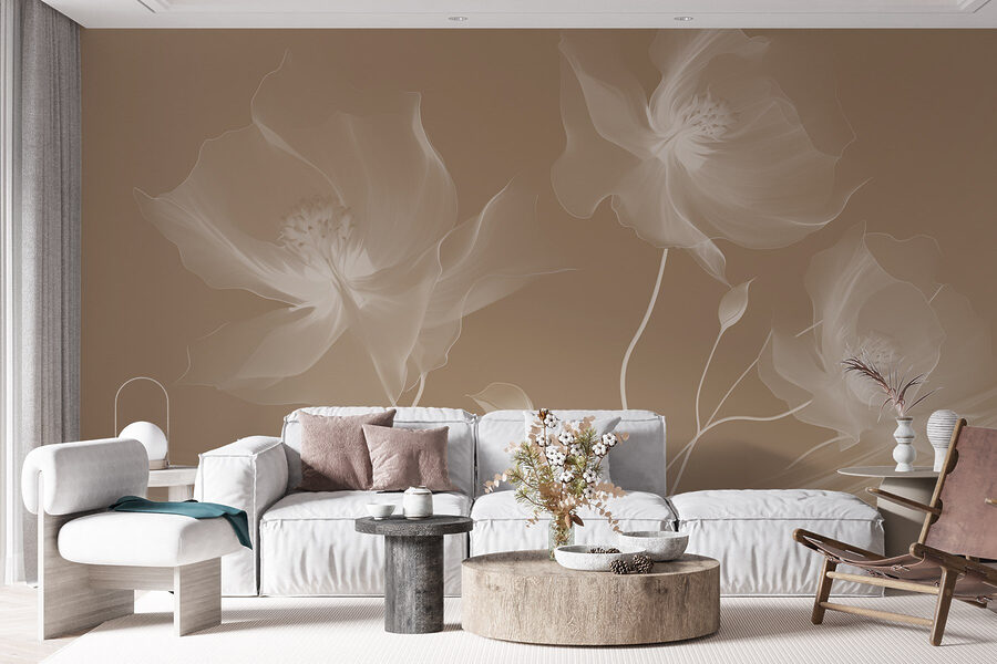 Papel de parede Flores delicadas em tons suaves - Image 5