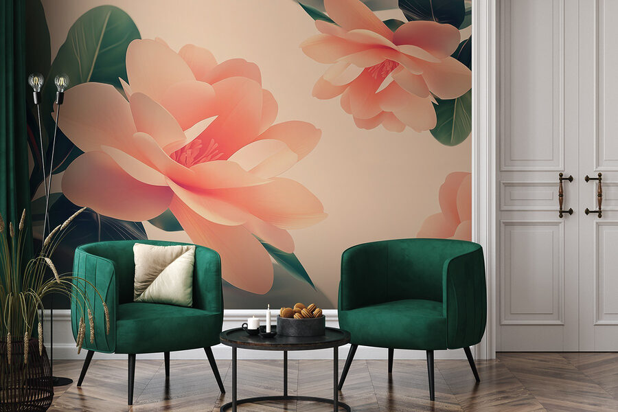Papel de parede Flores delicadas em tons pastel suaves - Image 3