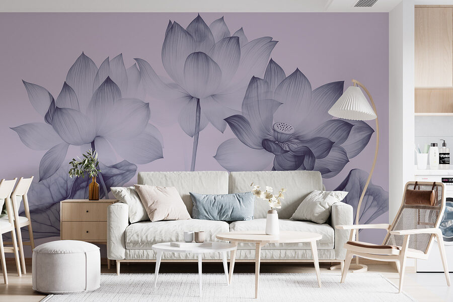 Grupo de flores com folhas