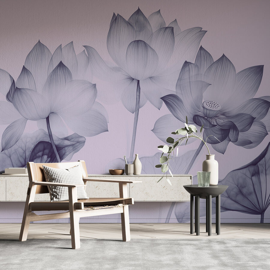 Grupo de flores com folhas