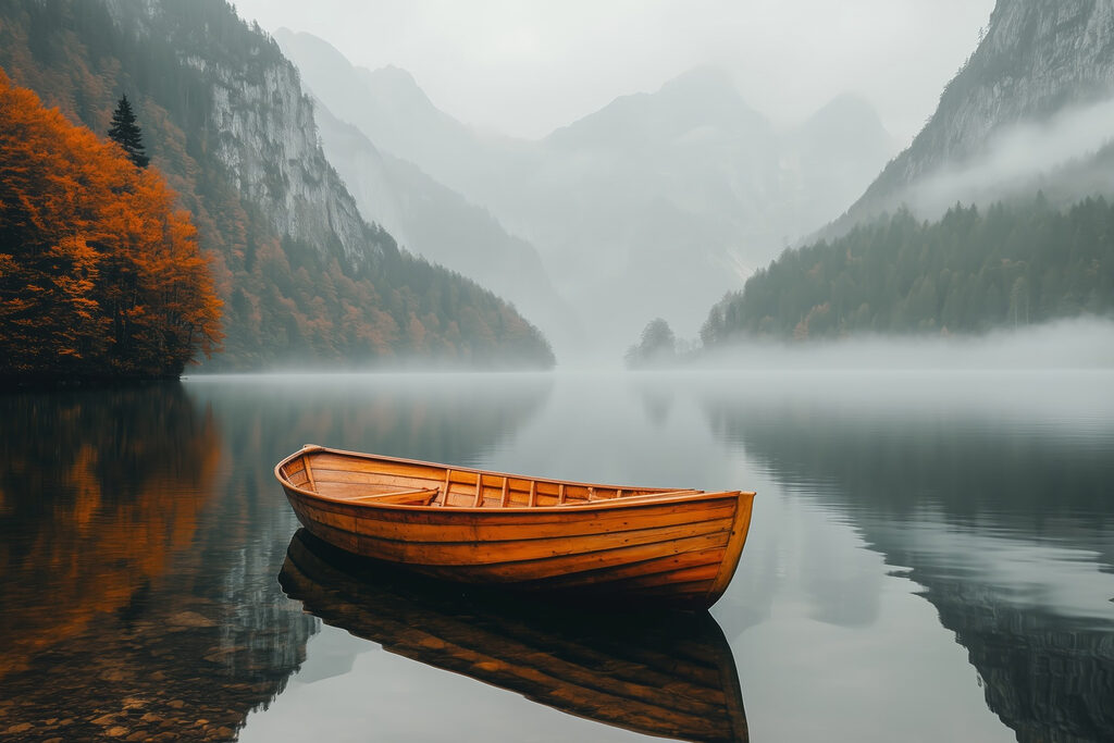 Barco num lago Barco num lago
