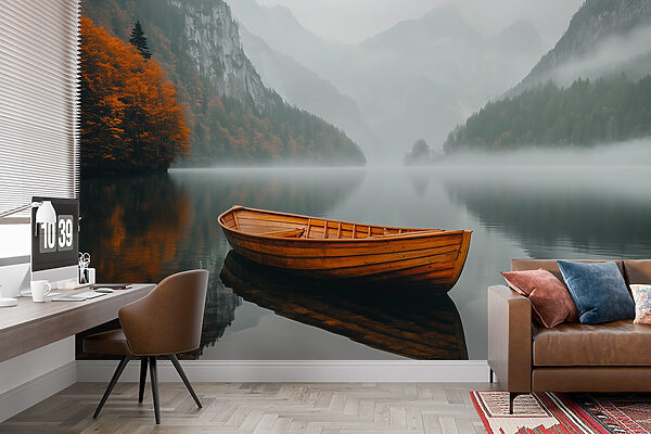 Barco num lago Barco num lago