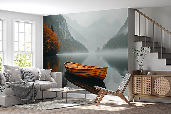 Barco num lago Barco num lago