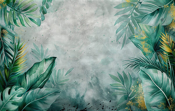 Parede com folhas verdes Parede com folhas verdes