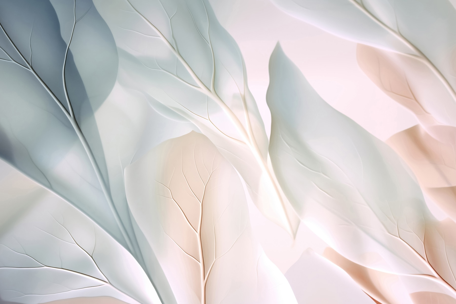 Delicate leaves in soft hues