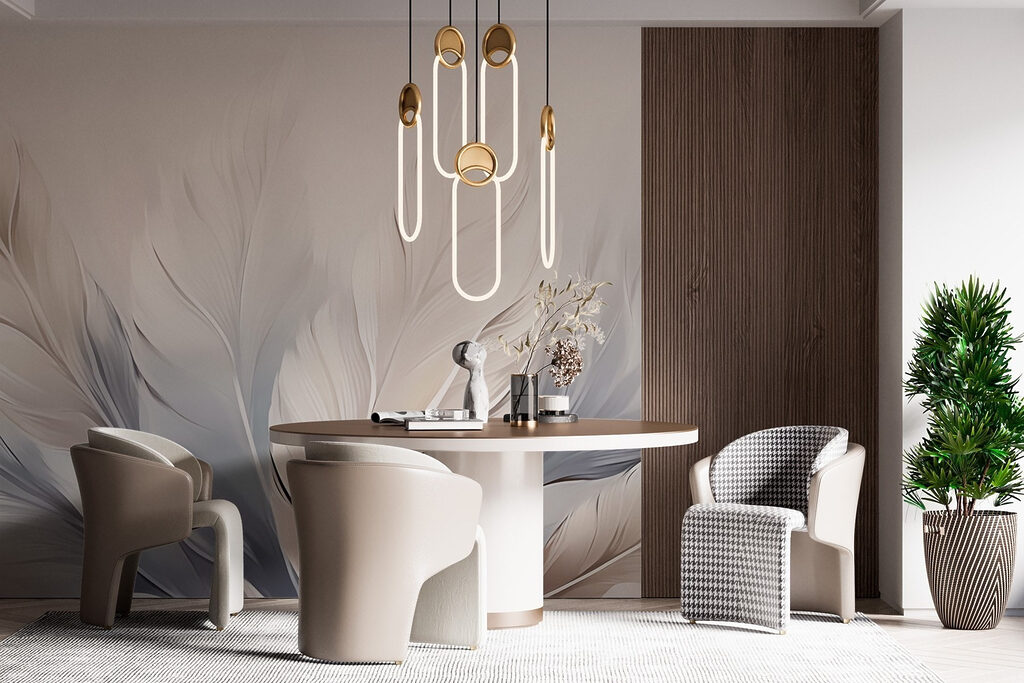 Group of white and grey feathers