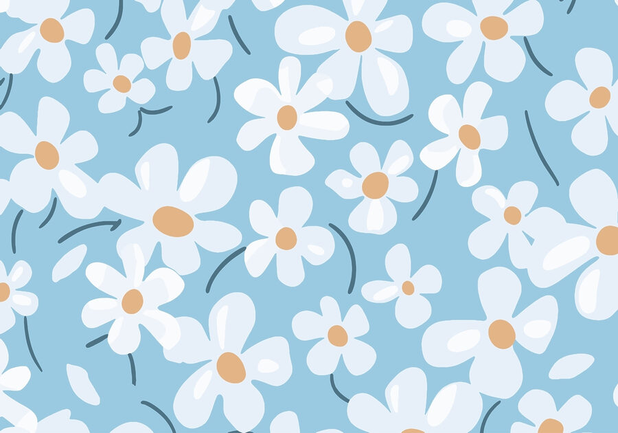 Padrão de flores brancas
