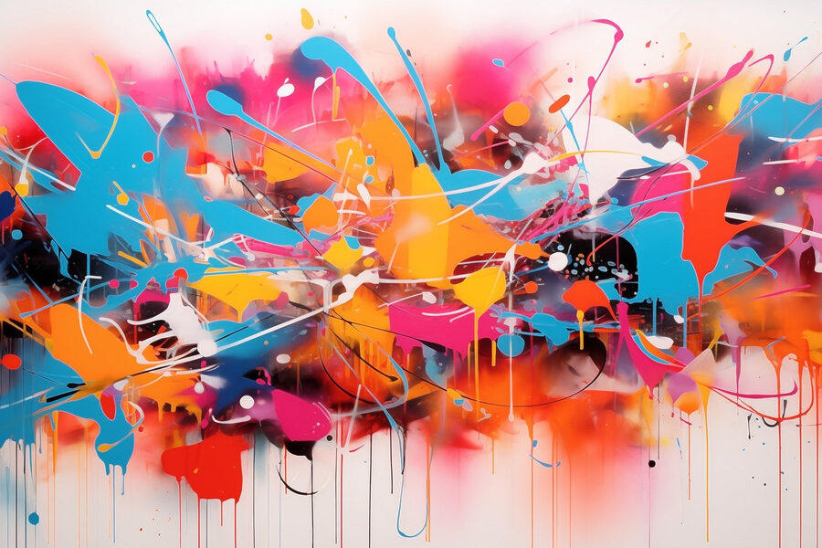 Arte colorida salpicada