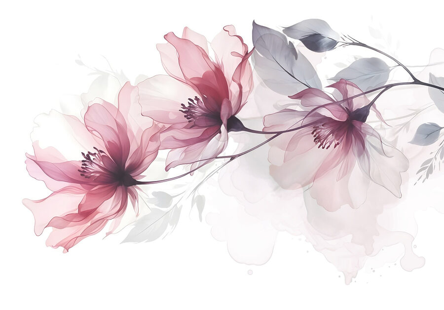 Flores delicadas em tons suaves
