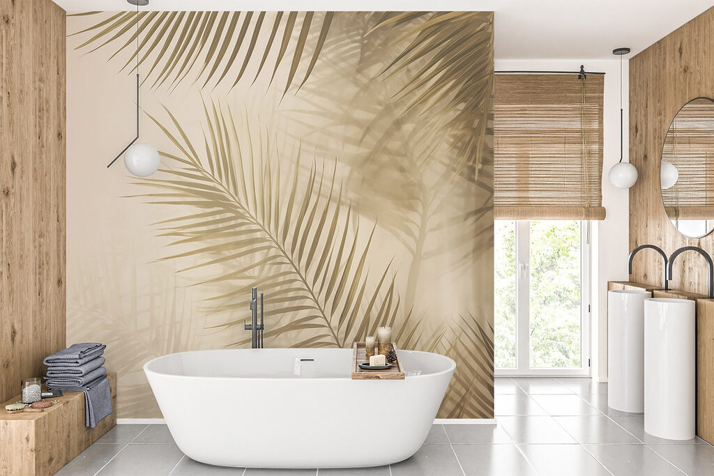 Soft leaves against a muted backdrop Soft leaves against a muted backdrop