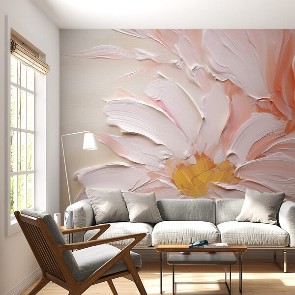 Papel de parede Papel de parede Pintura de uma flor (REF: w02228)