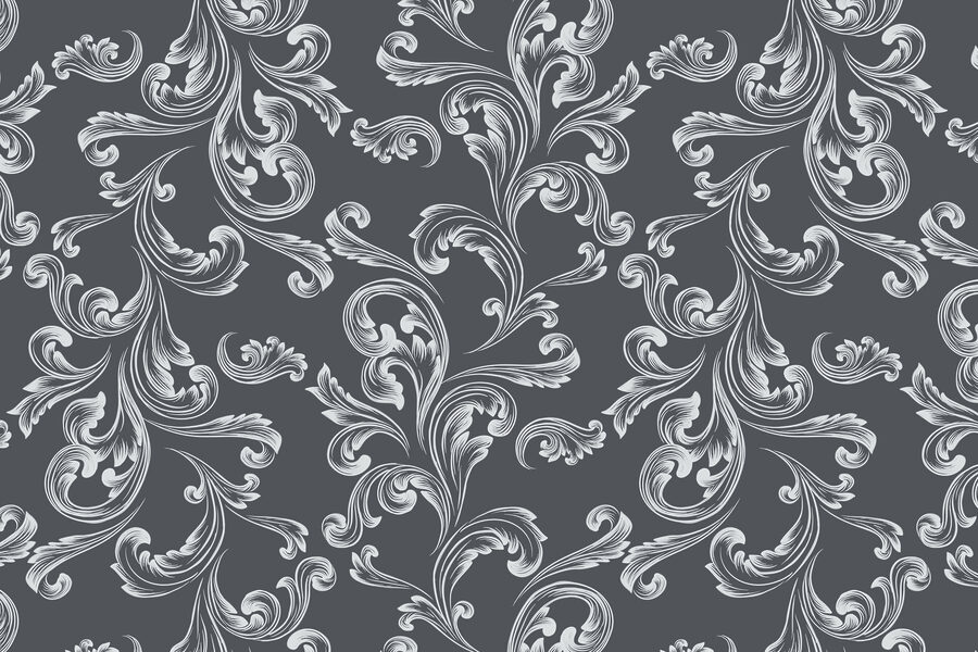 Papel de parede Padrão de redemoinhos brancos e cinzentos - Image 3