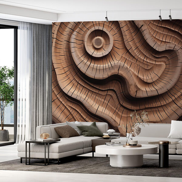 Papel de parede Papel de parede Escultura em madeira com um padrão em espiral (REF: w02232)