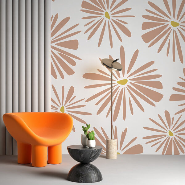 Papel de parede Padrão de flores num fundo branco (REF: w02271) Papel de parede Papel de parede Padrão de flores num fundo branco (REF: w02271)
