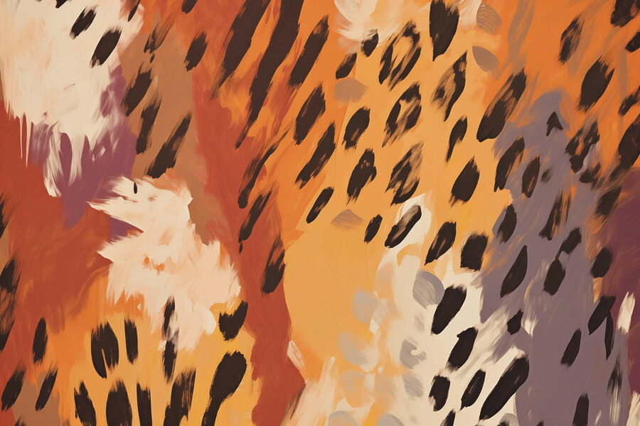 Desenho abstrato com estampado animal em tons quentes Desenho abstrato com estampado animal em tons quentes