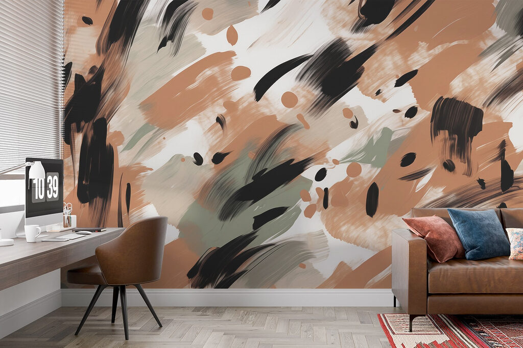 Abstract strokes in earthy tones