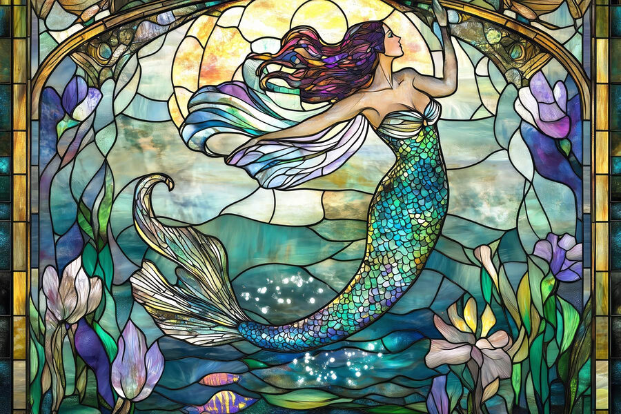 Papel de parede Vitral com uma sereia - Image 6